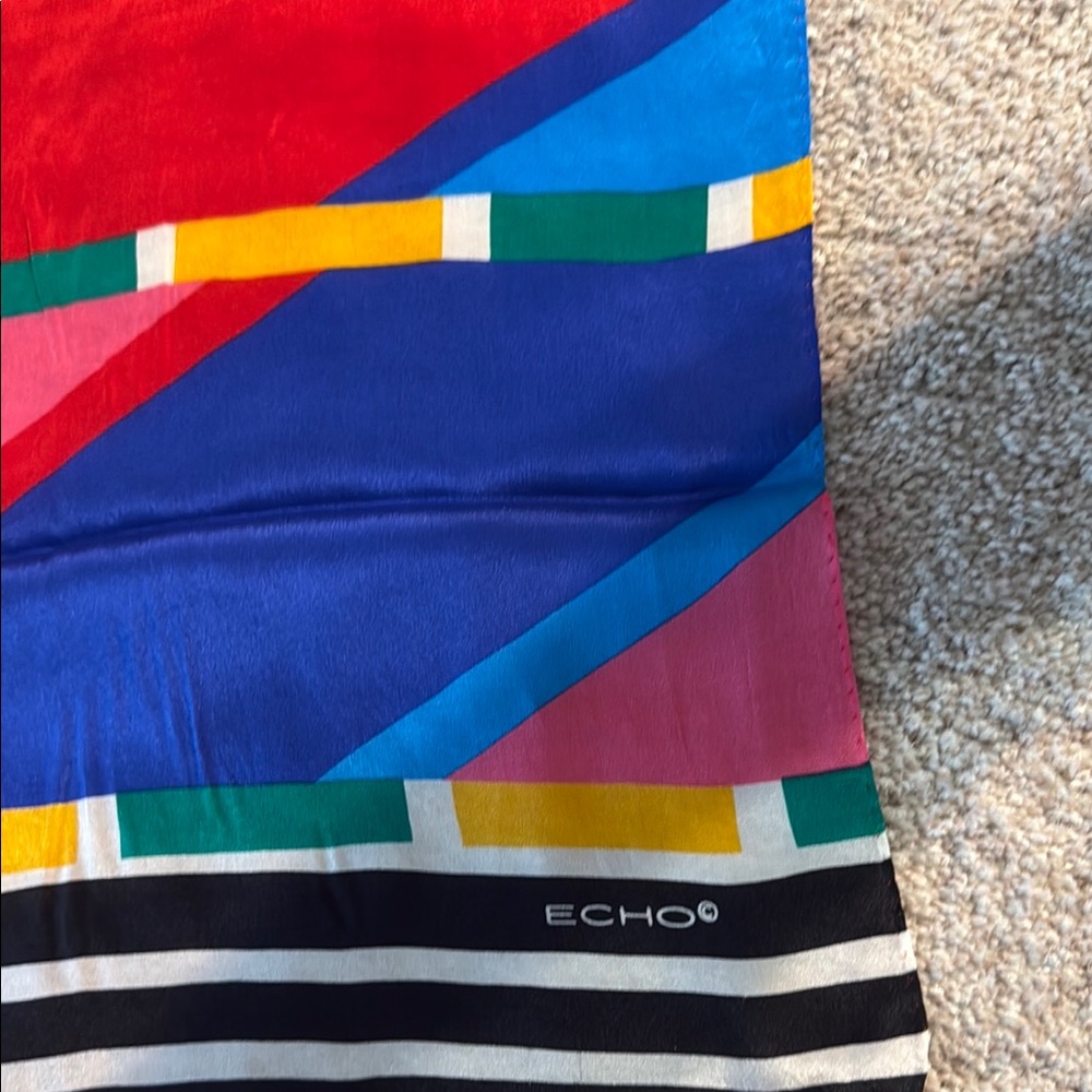 Echo Colorful Geometric Silk Scarf
